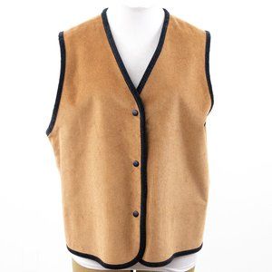 Pendleton Vintage Vest XL Reversible Plaid Wool Tan